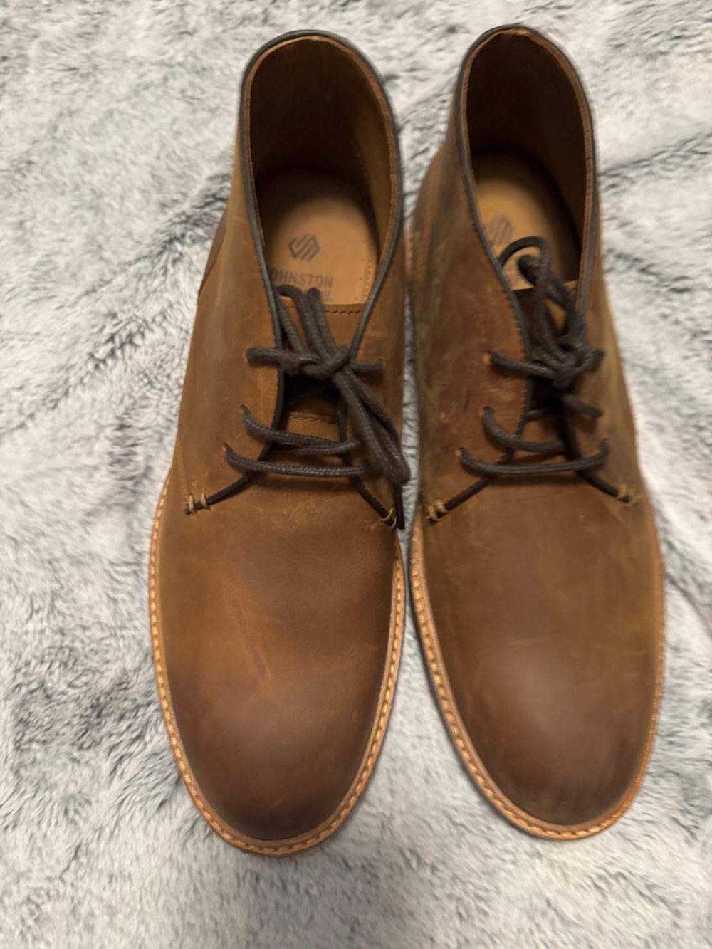 Johnston & Murphy Tan Brown Leather Chukka Boots for Men